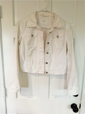 Loft white denim jacket S